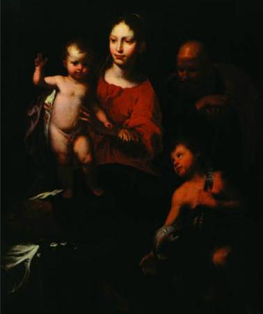 Bernardo Strozzi Holy Family with St. John the Baptist oil painting image